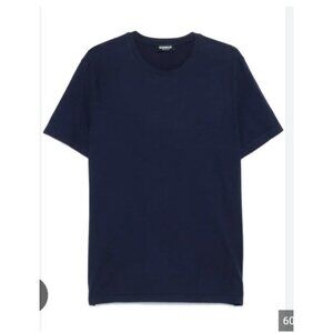 Dondup Shirt Mens Medium Blue Made In Italy Logo Crewneck Tee Casual Soft Knit